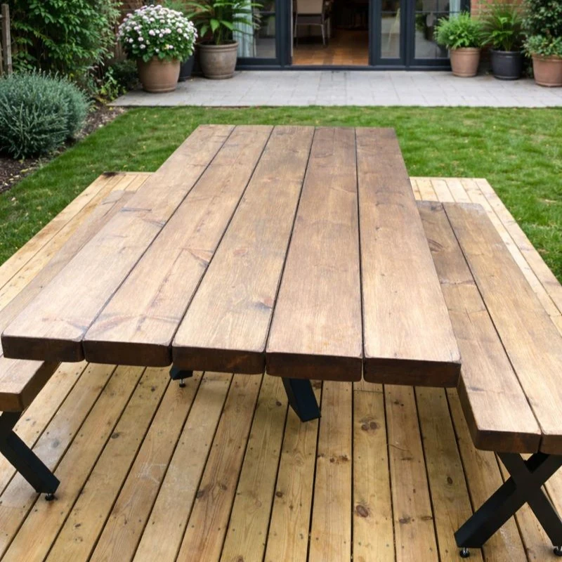 Chunky Handmade Outdoor Table - Image 3