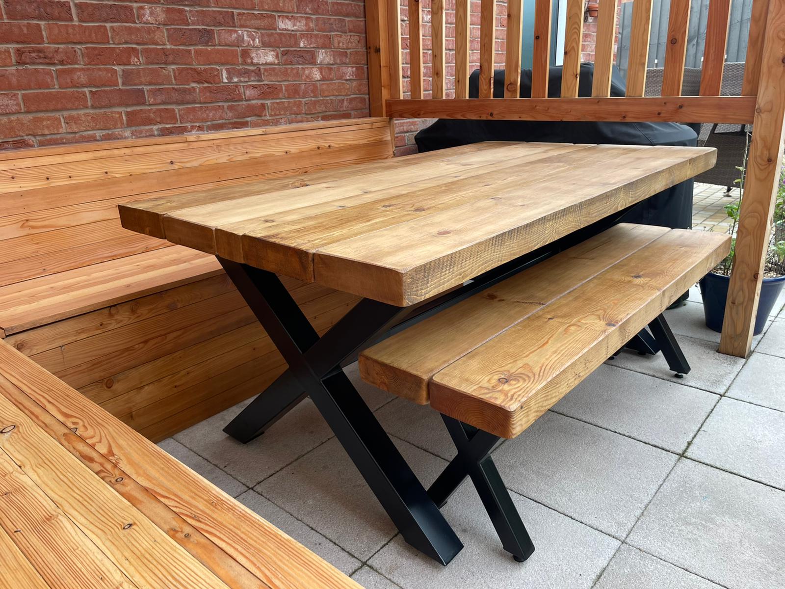 Chunky Handmade Outdoor Table - Image 4