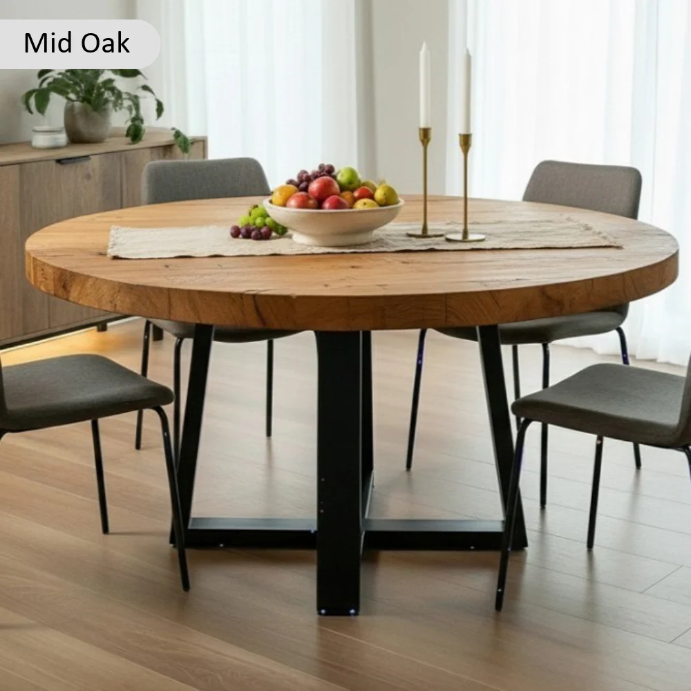 Chunky and Sturdy Round Dining Table - Image 4
