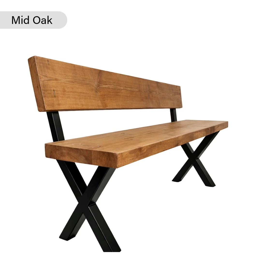 Chunky & Sturdy Bench with Back - Image 3