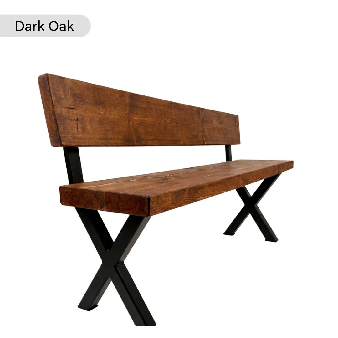 Chunky & Sturdy Bench with Back - Image 5