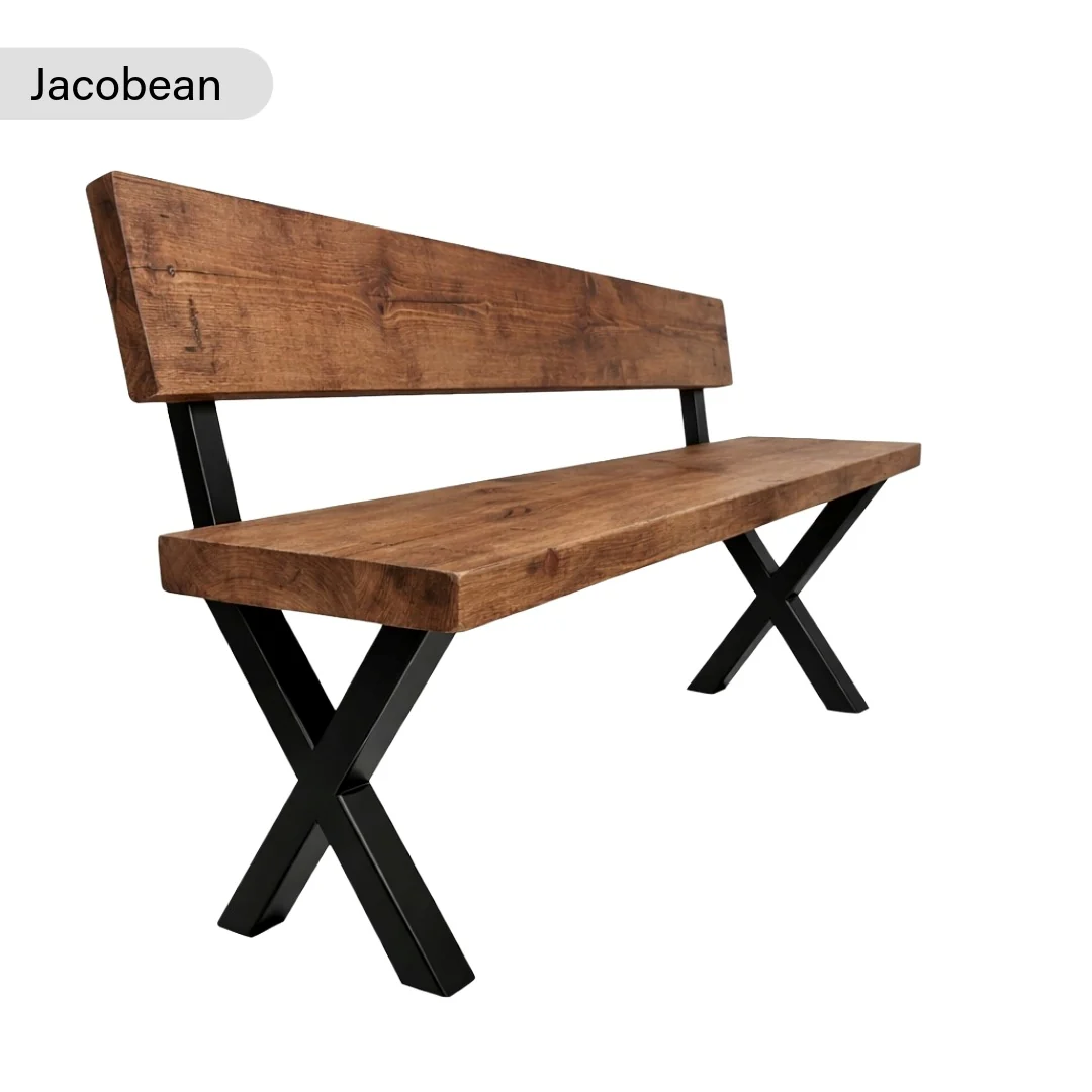 Chunky & Sturdy Bench with Back - Image 6