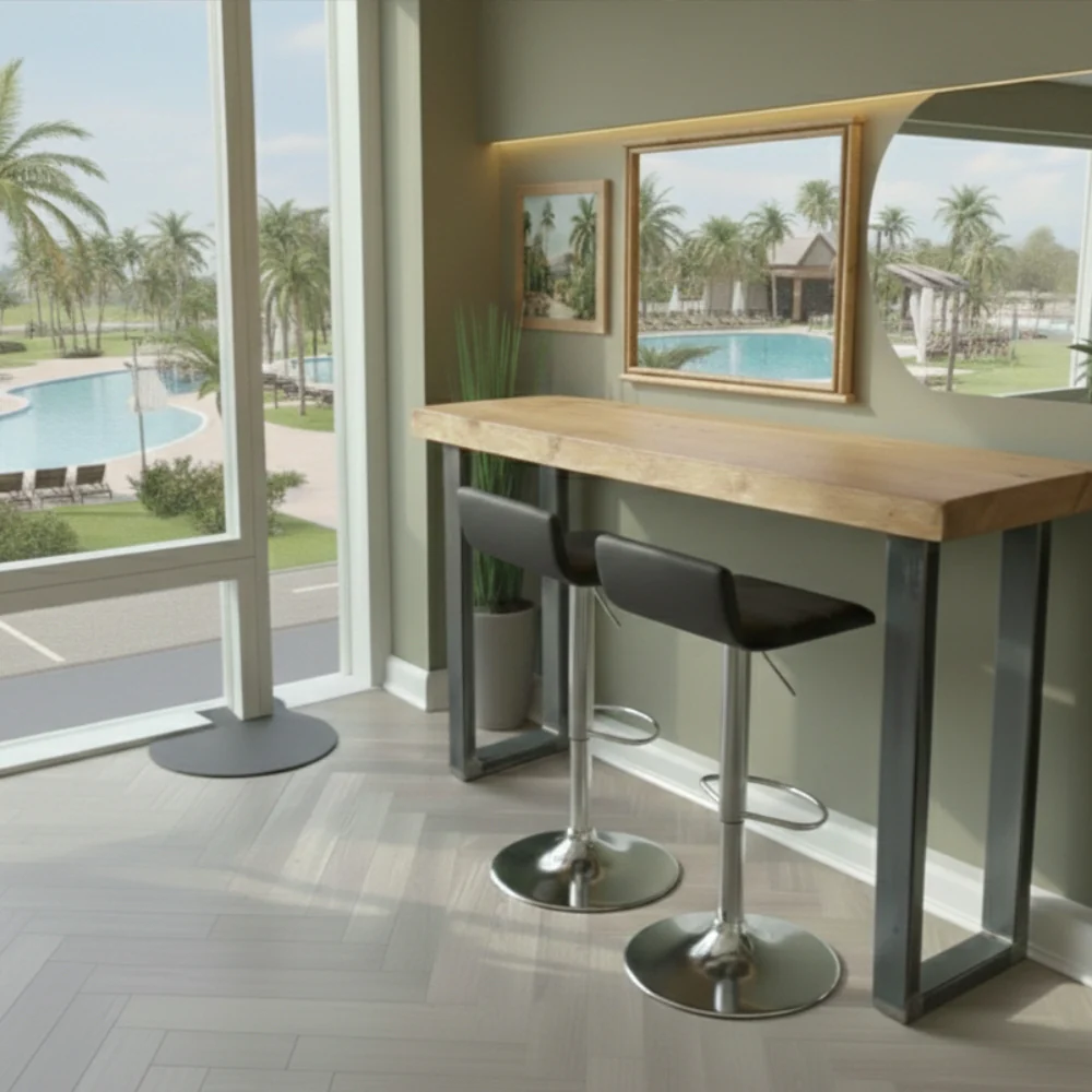 Staved Oak Commercial Poseur Table - Image 3