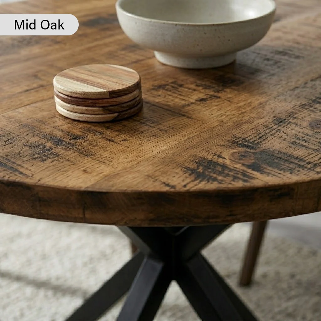 Rustic Canadian Round Dining Table - Image 3