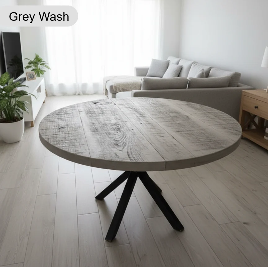 Rustic Canadian Round Dining Table - Image 4