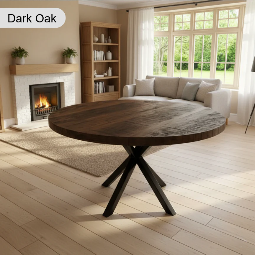 Rustic Canadian Round Dining Table - Image 6