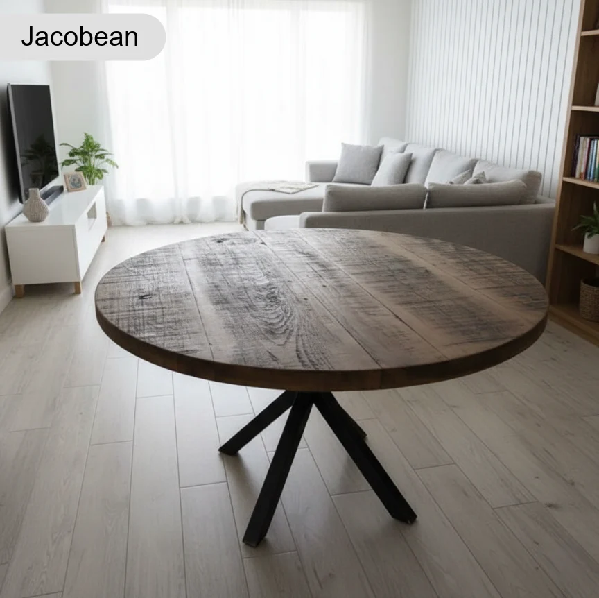 Rustic Canadian Round Dining Table - Image 7