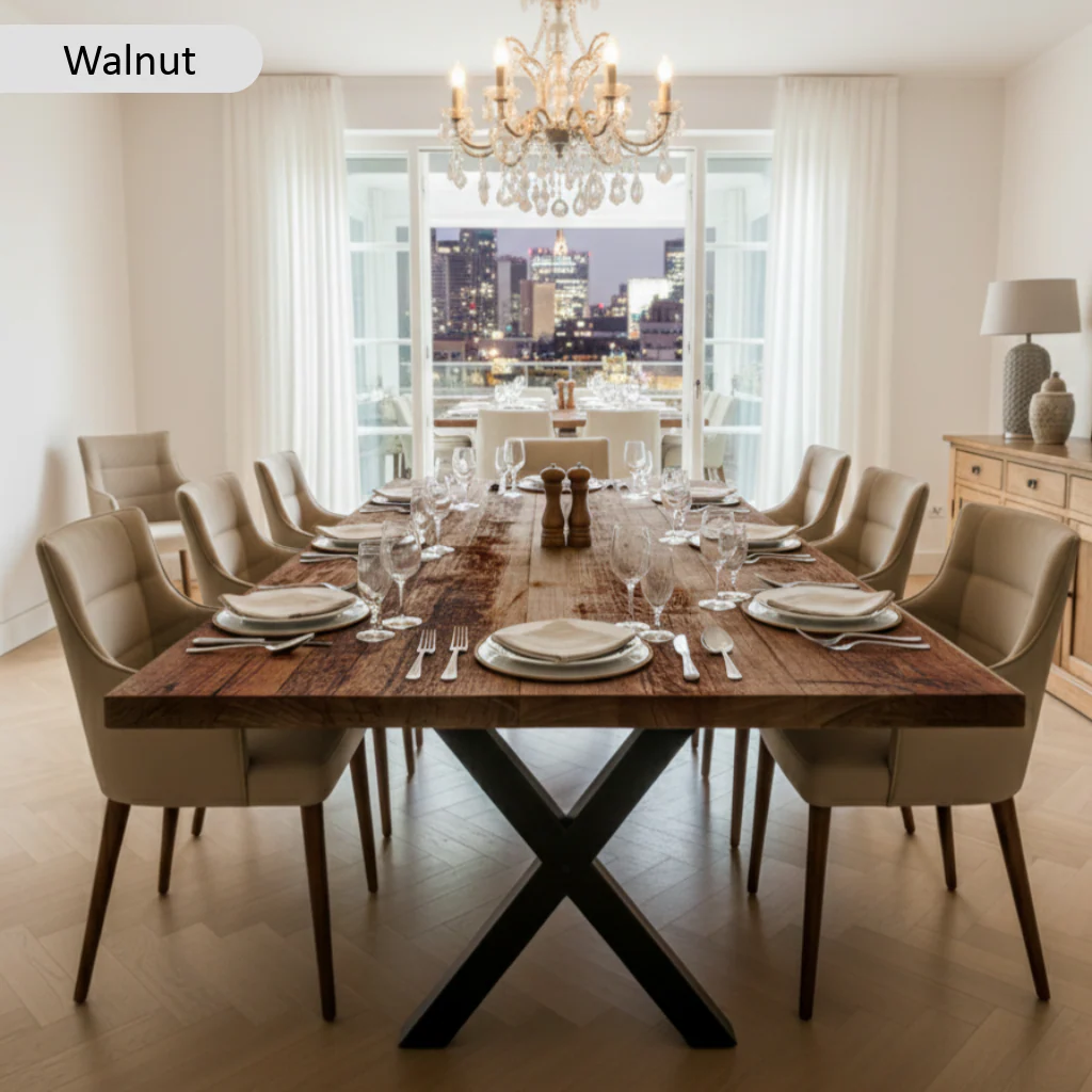 Rustic Industrial Canadian Timber Dining Table - Image 7