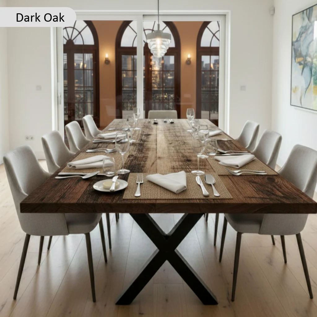 Rustic Industrial Canadian Timber Dining Table - Image 9