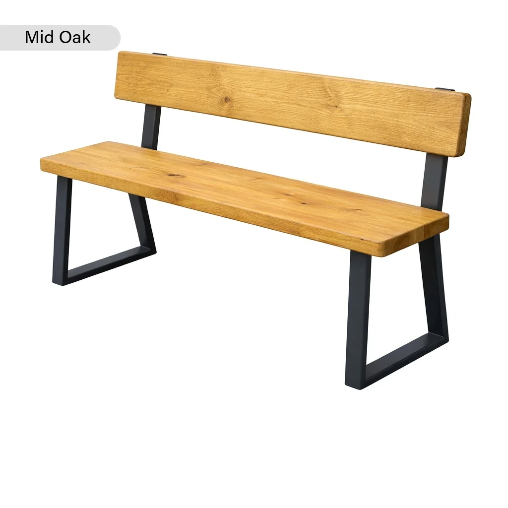 Sleek & Slender Reclaimed Bench with Back - Image 3