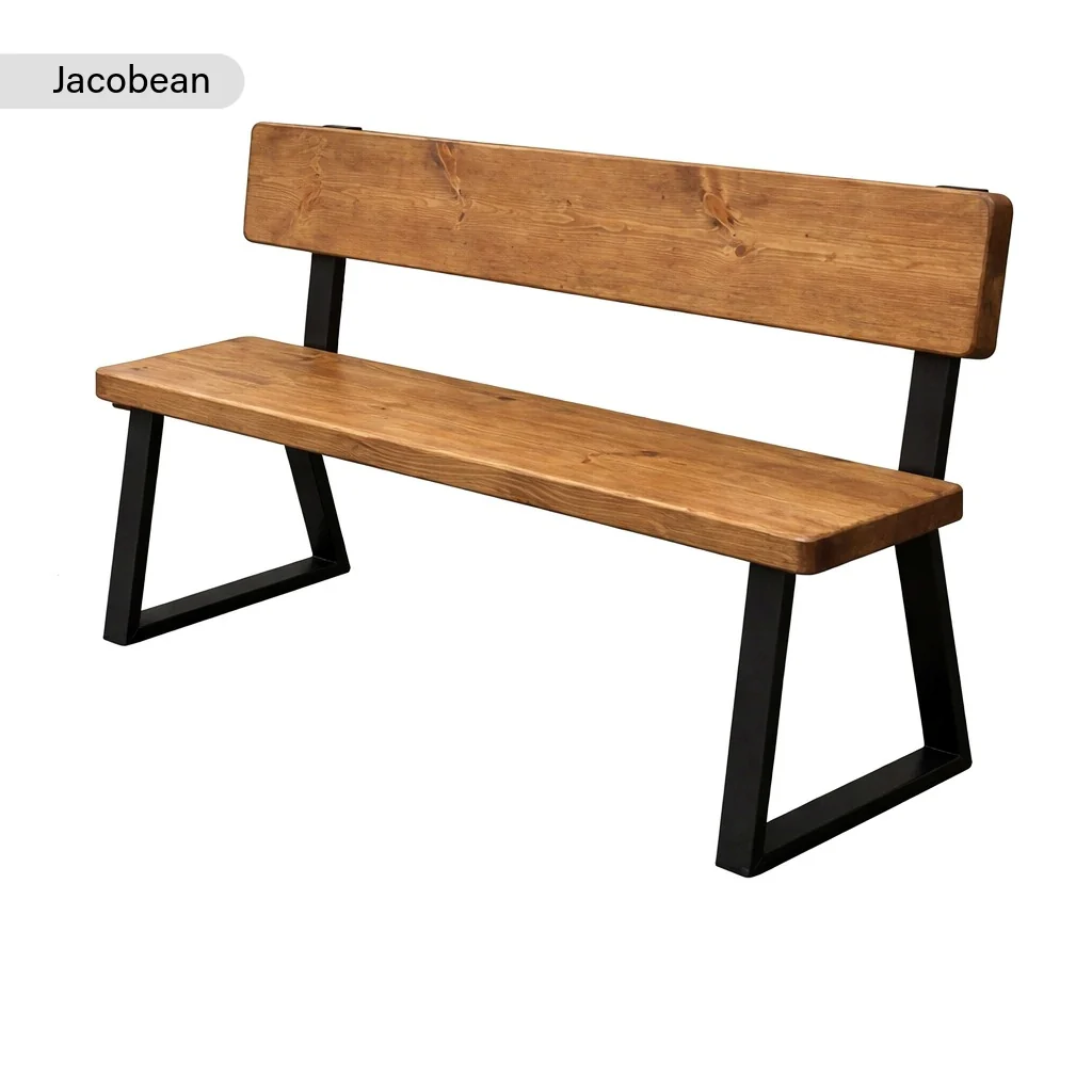 Sleek & Slender Reclaimed Bench with Back - Image 4
