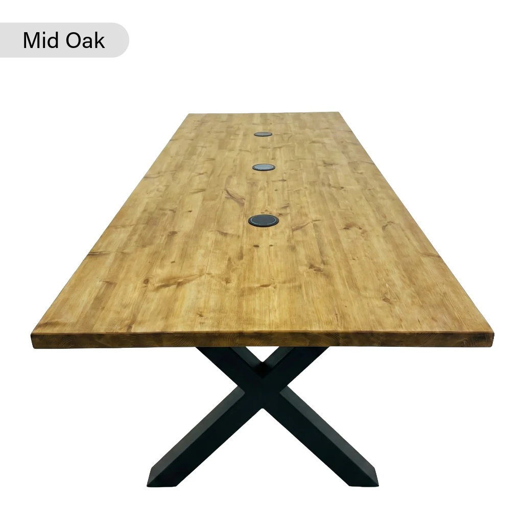 Sleek & Slender Rustic Conference Table - Image 3