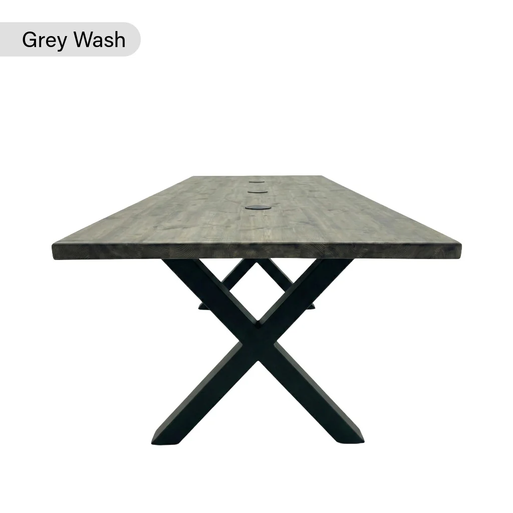 Sleek & Slender Rustic Conference Table - Image 4