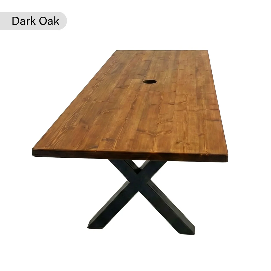 Sleek & Slender Rustic Conference Table - Image 6