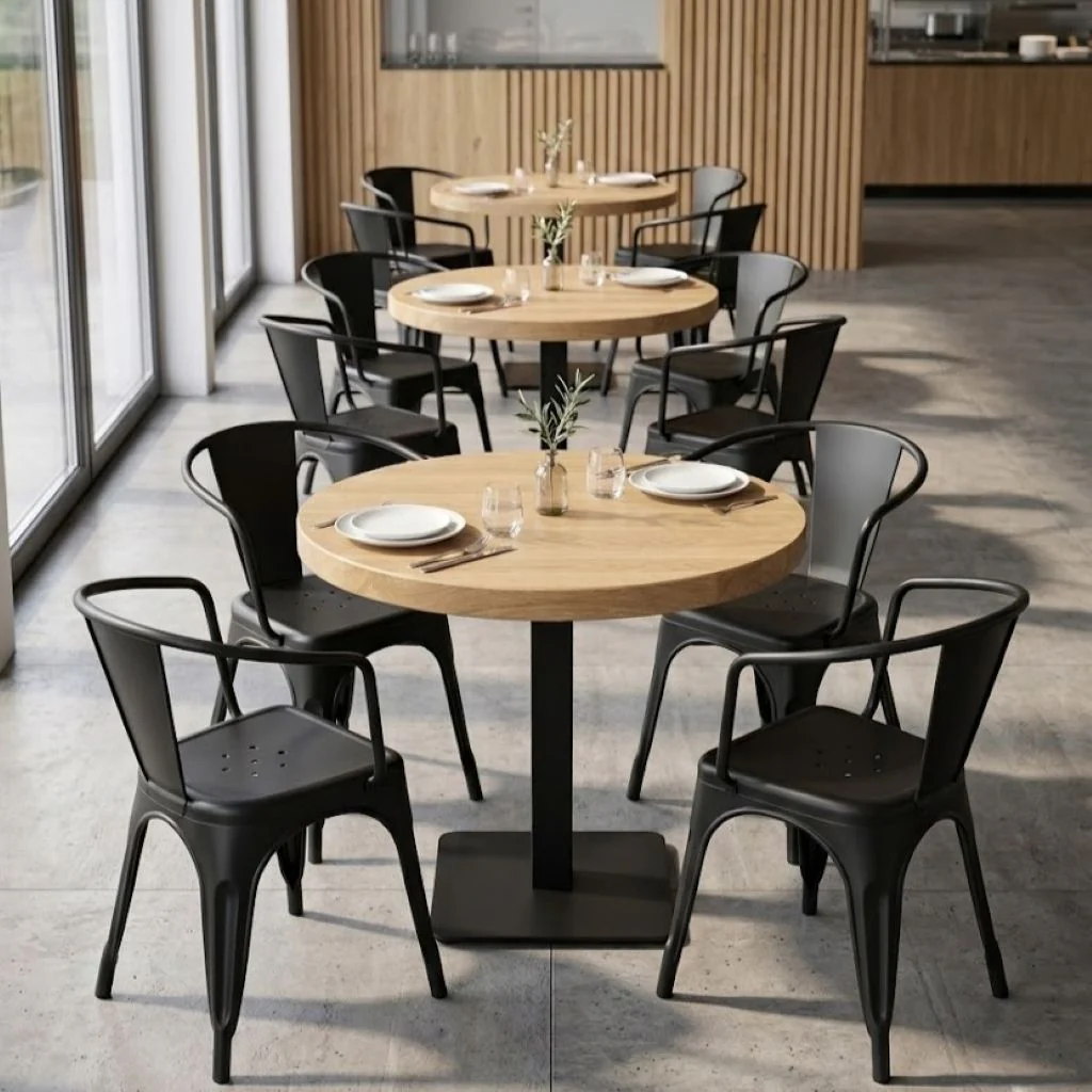 Solid Oak Small Round Pedestal Table (Table Top Only) - Image 3