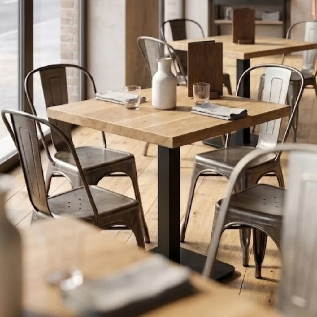 Solid Oak Small Square Pedestal Table (Table Top Only) - Image 3