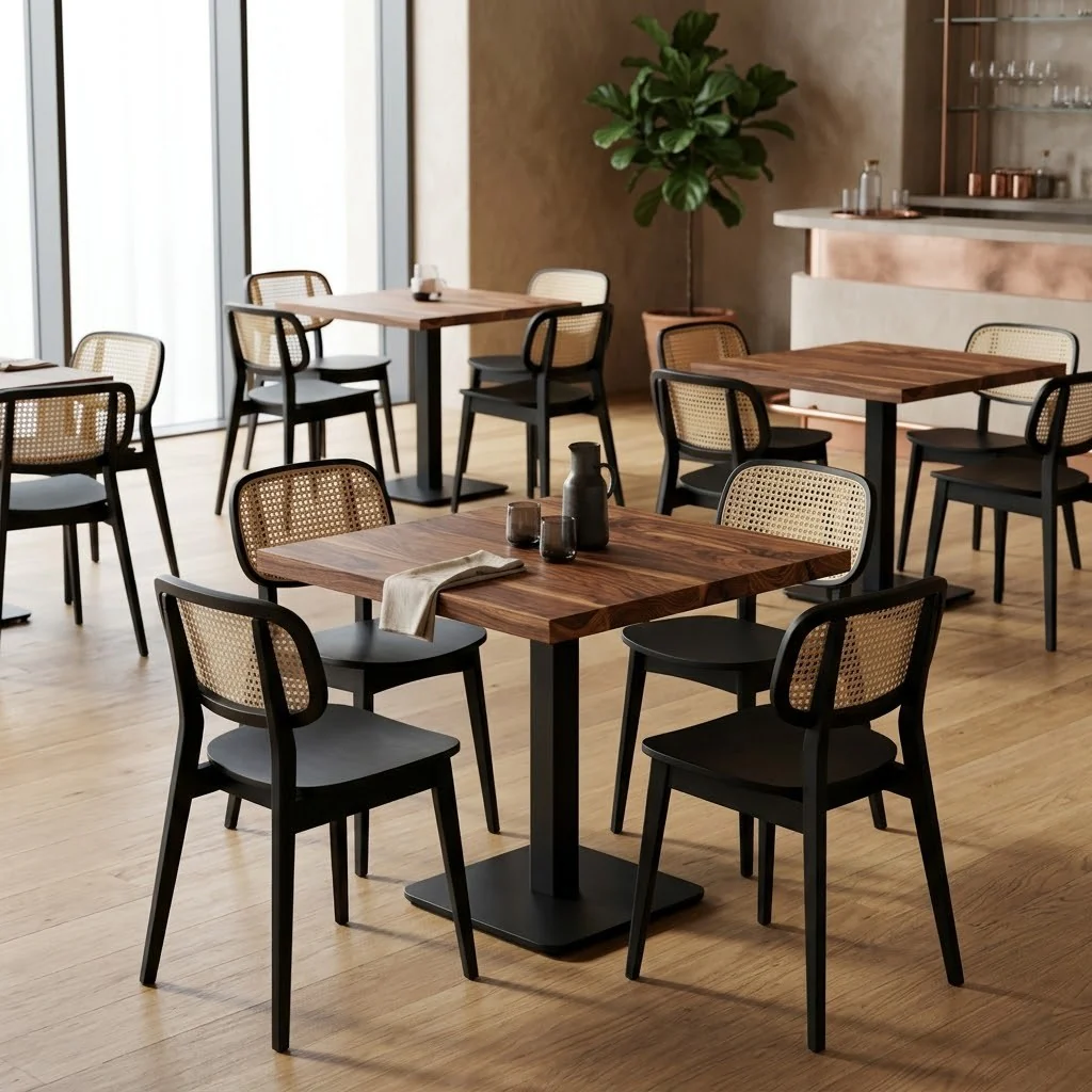 Solid Walnut Large Square Pedestal Table (Table Top Only) - Image 3