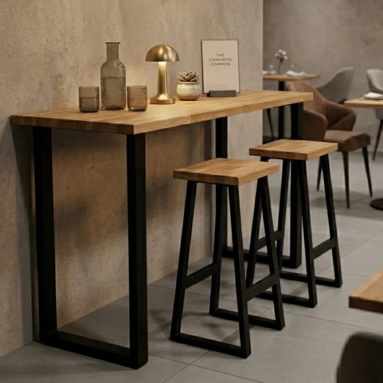 Staved Oak Commercial Poseur Table - Image 3