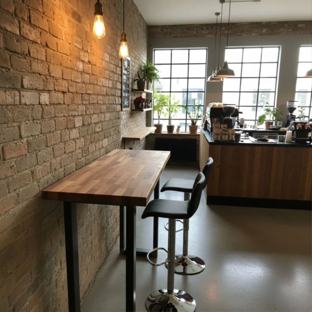 Staved Walnut Commercial Poseur Table - Image 3