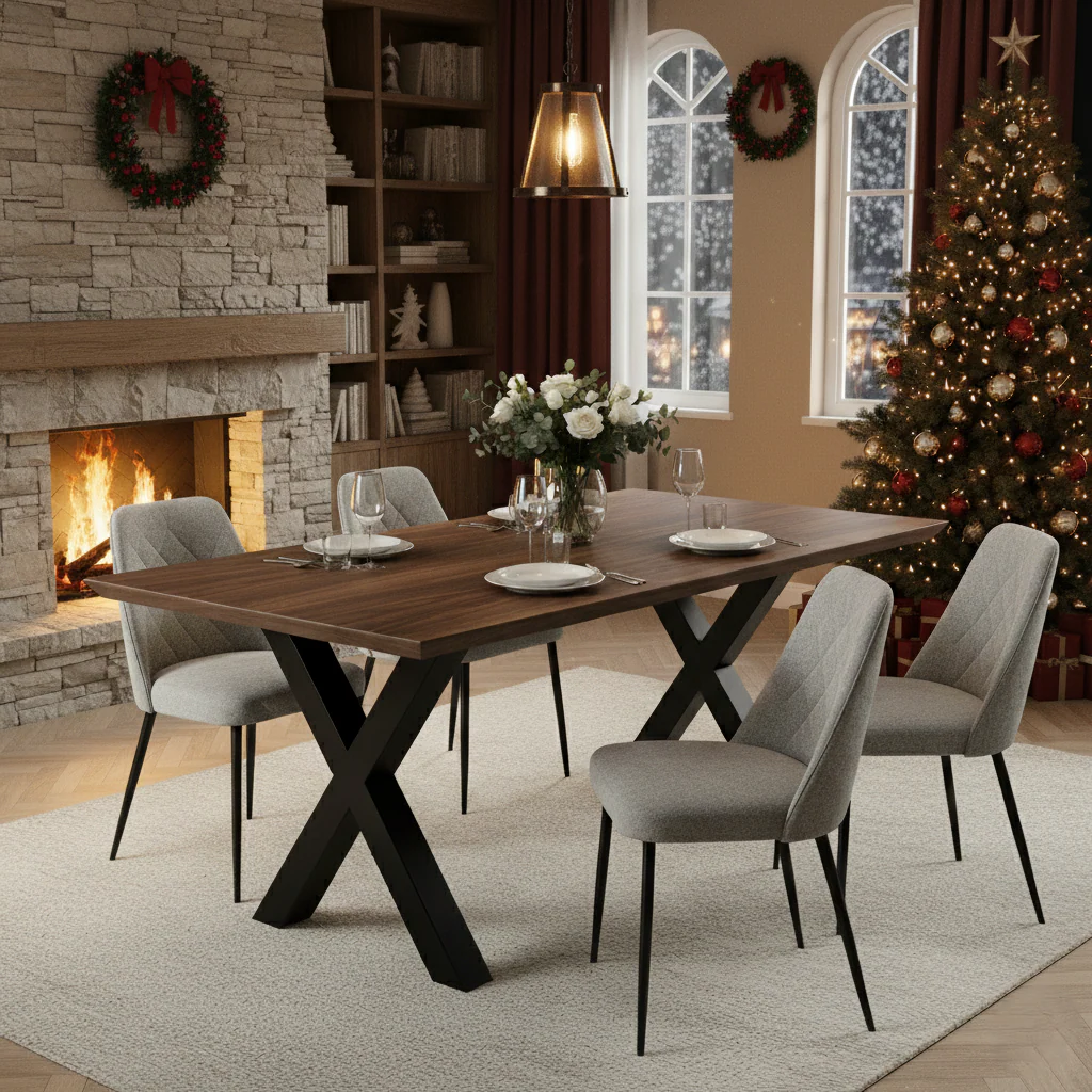 Walnut Bevel Dining Table - Image 3